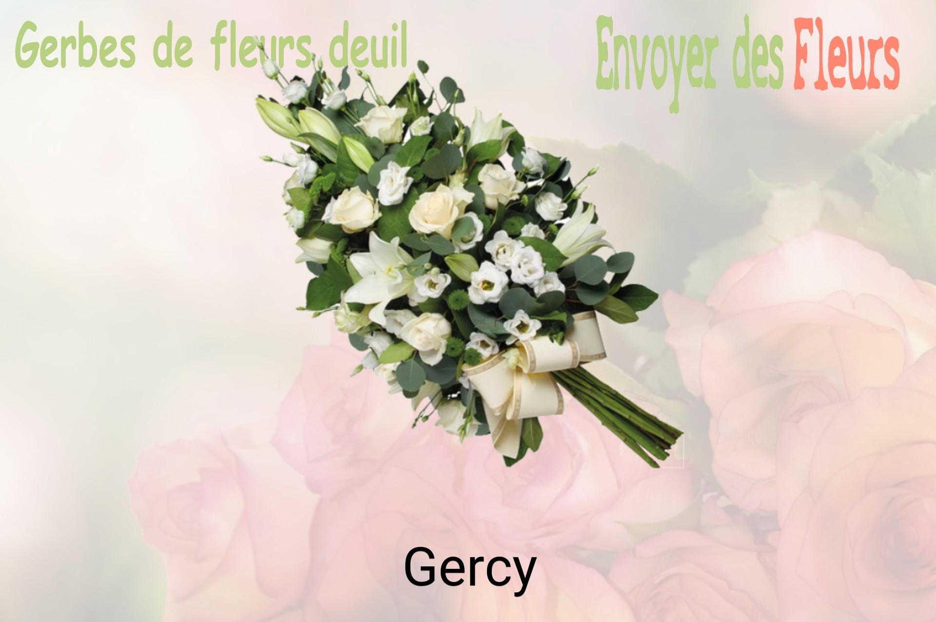 Gerbe de fleurs de deuil livrée à Gercy